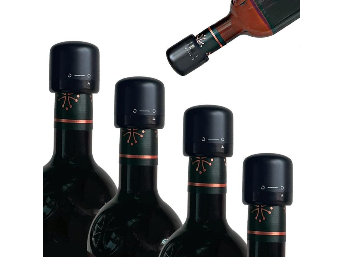 Tapon De Vino Hermético Bloqueable Reutilizable, 4 Unidades, Sello Anti-fugas Para Botellas De Vino Estándar 18-19mm