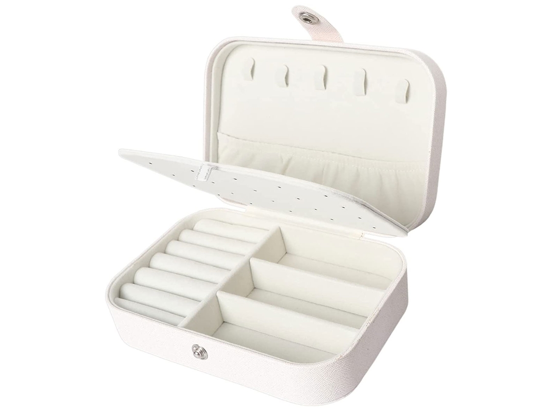Estuche de Joyas de Viaje Caja de Cuero PU 2 Capas para Pendientes, Anillos y Collares Kofihety