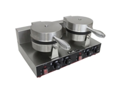 Kukoo Gofrera Eléctrica Profesional Moldes Dobles Caja de Acero Inoxidable de Teflón y Placa de Aluminio