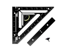 Regla Triangular De Escuadra De Carpintero Para Techos, Herramienta De Medición En Acrílico Negro.