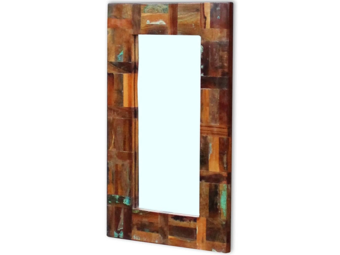 Espejo De Madera Maciza Reciclada 80x50 Cm