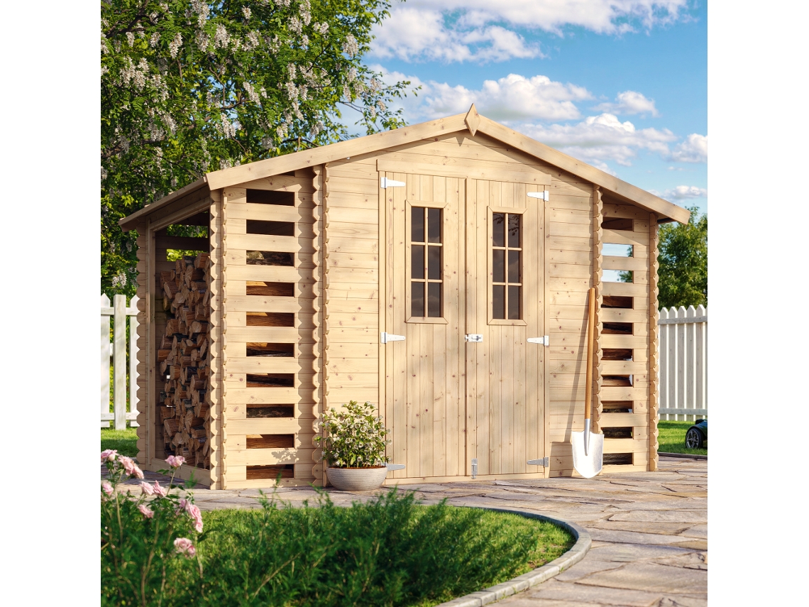 Cobertizo de madera 5,47 m² Al. 218 x 328 x 206 cm Timbela M391c