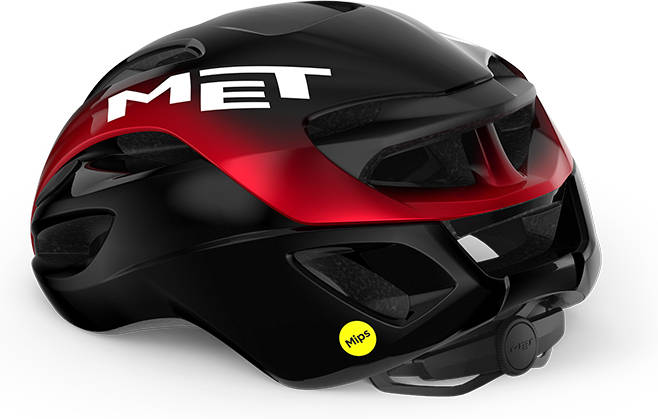 Casco MET Rivale Mips Negro/Rojo Metalico Br 56-58