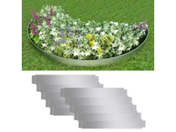 Juego de 10 paneles de valla para césped de 100 x 14 cm, de acero galvanizado, Wsd837801 Lovely Home