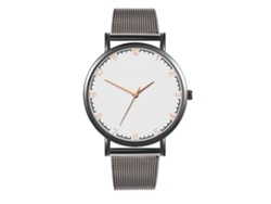 Reloj De Cuarzo De Pareja Con Correa De Malla Casual Estilo Fashion Blanco Negro