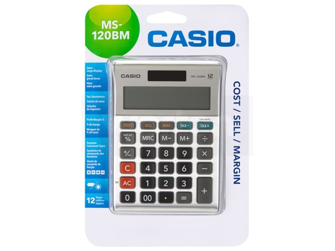 Casio Ms120bm Escritorio basic calculator metal de botones bateríasolar oficina ms120