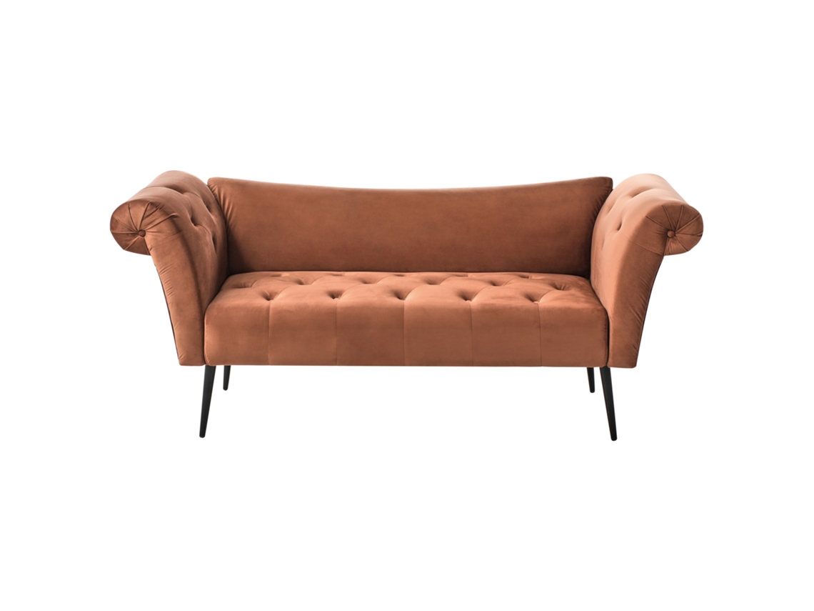 Chaise longue Beliani Nantilly en terciopelo marrón 175x69x76