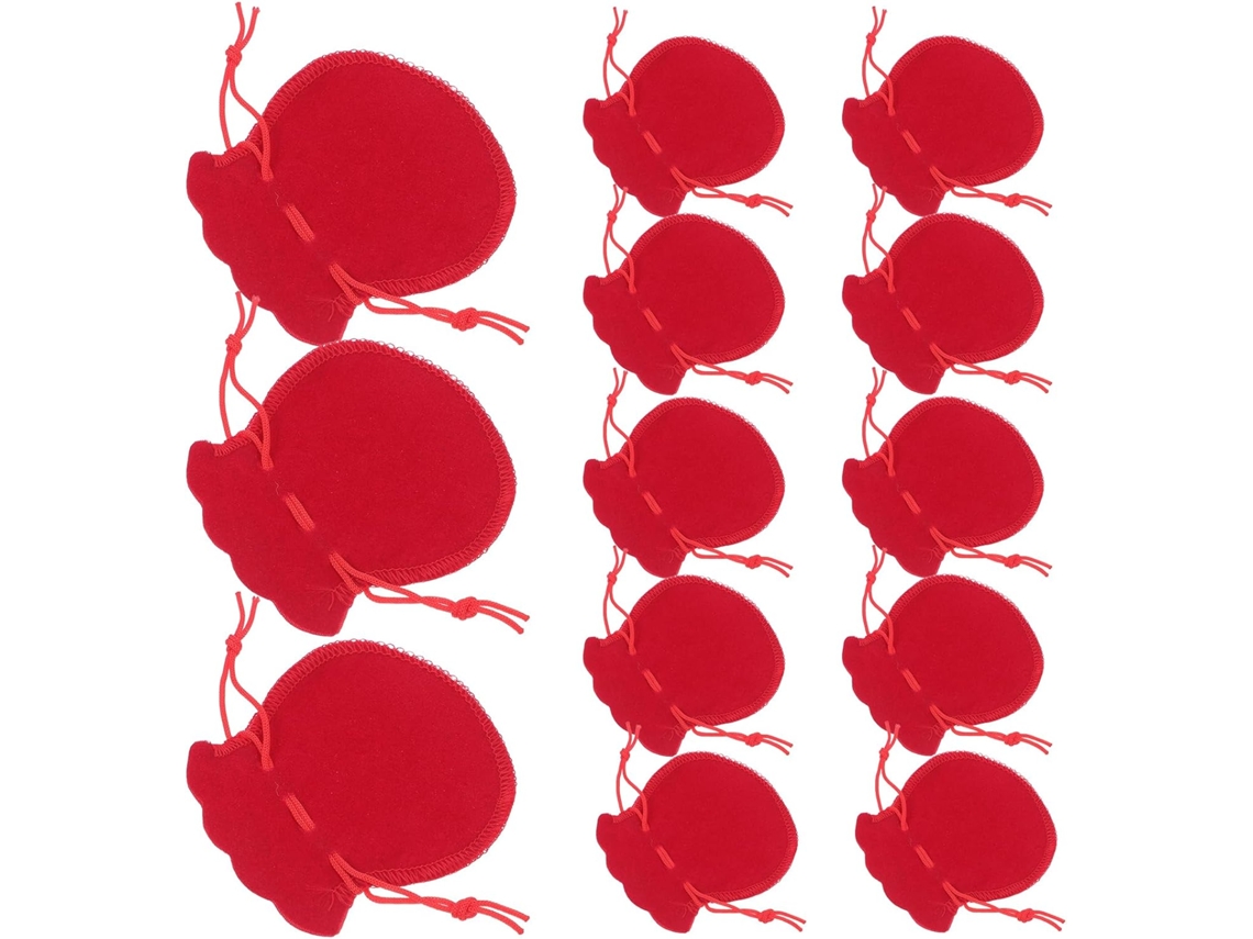 Paquete De 100 Bolsitas Rojas Con Cordón Para Joyas, Pequeñas Bolsas De Almacenamiento Para Paquetes.