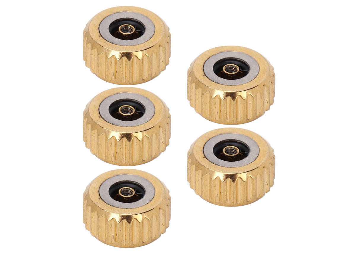 5 Piezas De Repuesto Para Corona De Reloj Mecánico De Cuarzo, Acero Dorado, 6 Mm