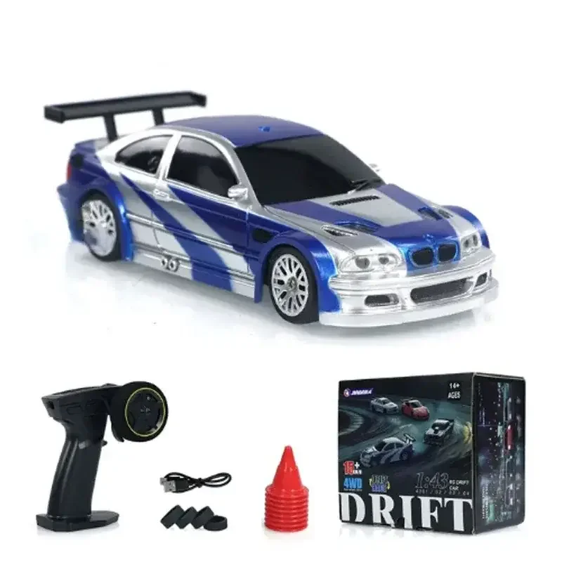 Mini coche de carreras RC a escala 143, 4x4, 2,4 GHz, juguete creativo de control remoto para niños. Aeuzwr