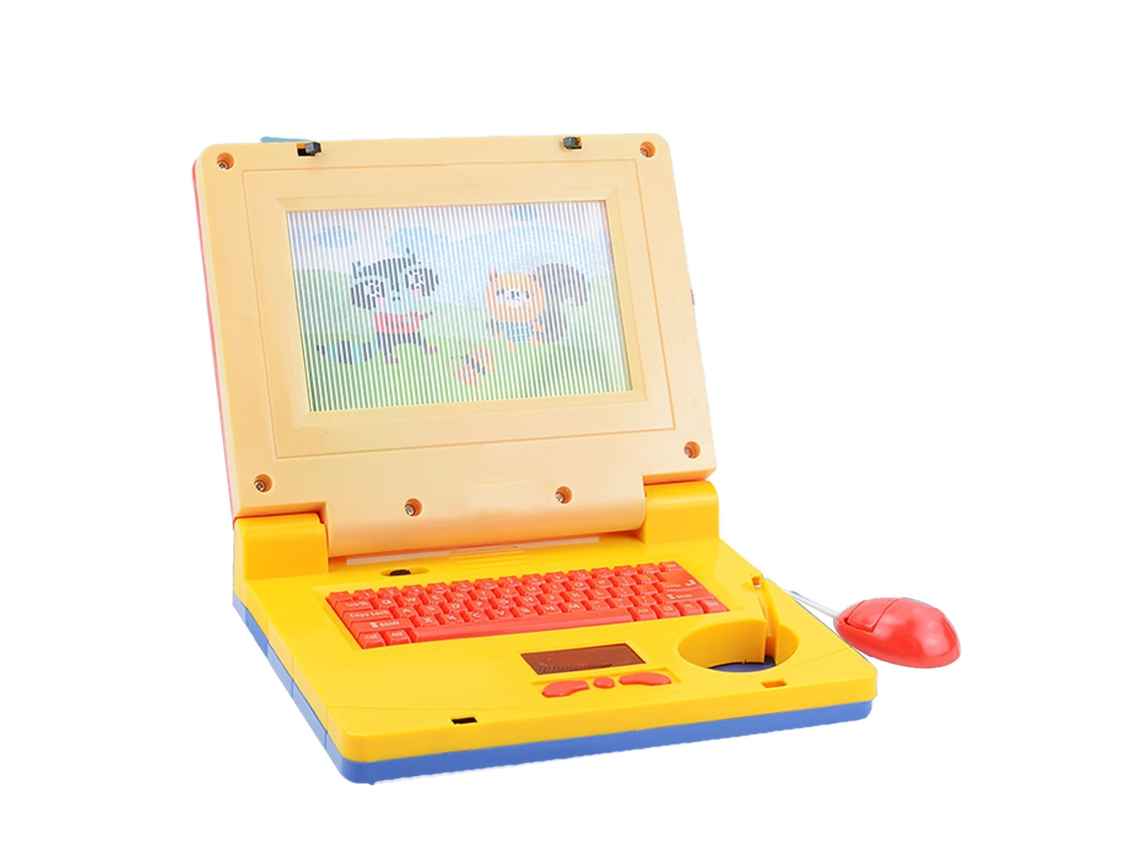 2026-ordenador Portátil Infantil Con Sonido Y Música Simulación Alta Para Niños Aprendizaje Educativo En Inglés Amarillo