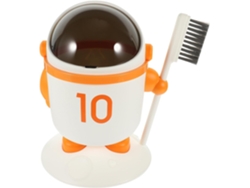 Mini Papelera De Escritorio Naranja Con Diseño De Astronauta, Con Cepillo, Adorable Y Compacta.