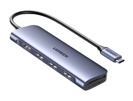 Adaptador UGREEN 70410 Cm195 6In1 Usb-C a HDMI 3Usb3.0 Sd/TF para Huawei Mate40/P50 S20