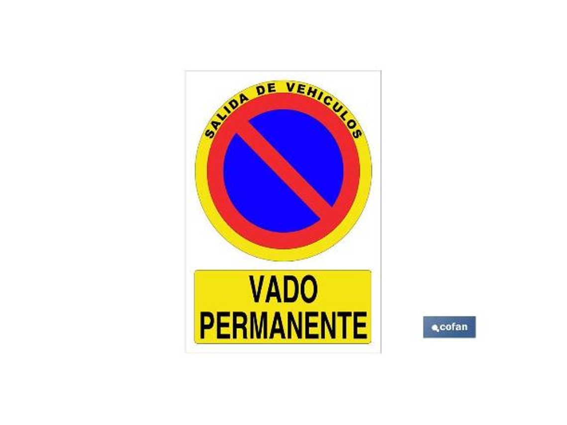 Señal poliestireno 297x210mm. vado permanente