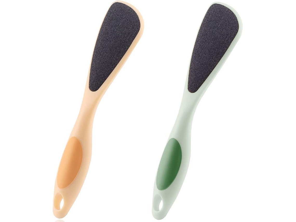 Paquete De 2 Cepillos De Piedra Pómez De Doble Cara Para Pies Con Mango Ergonómico.