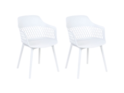 Conjunto de 2 cadeiras de jantar de estilo moderno BELIANI Almira de Polipropileno Branco 54x50x84