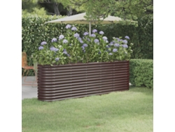 Jardinera elevada de acero con recubrimiento en polvo marrón de 224 x 40 x 68 cm, DKD Home Decor