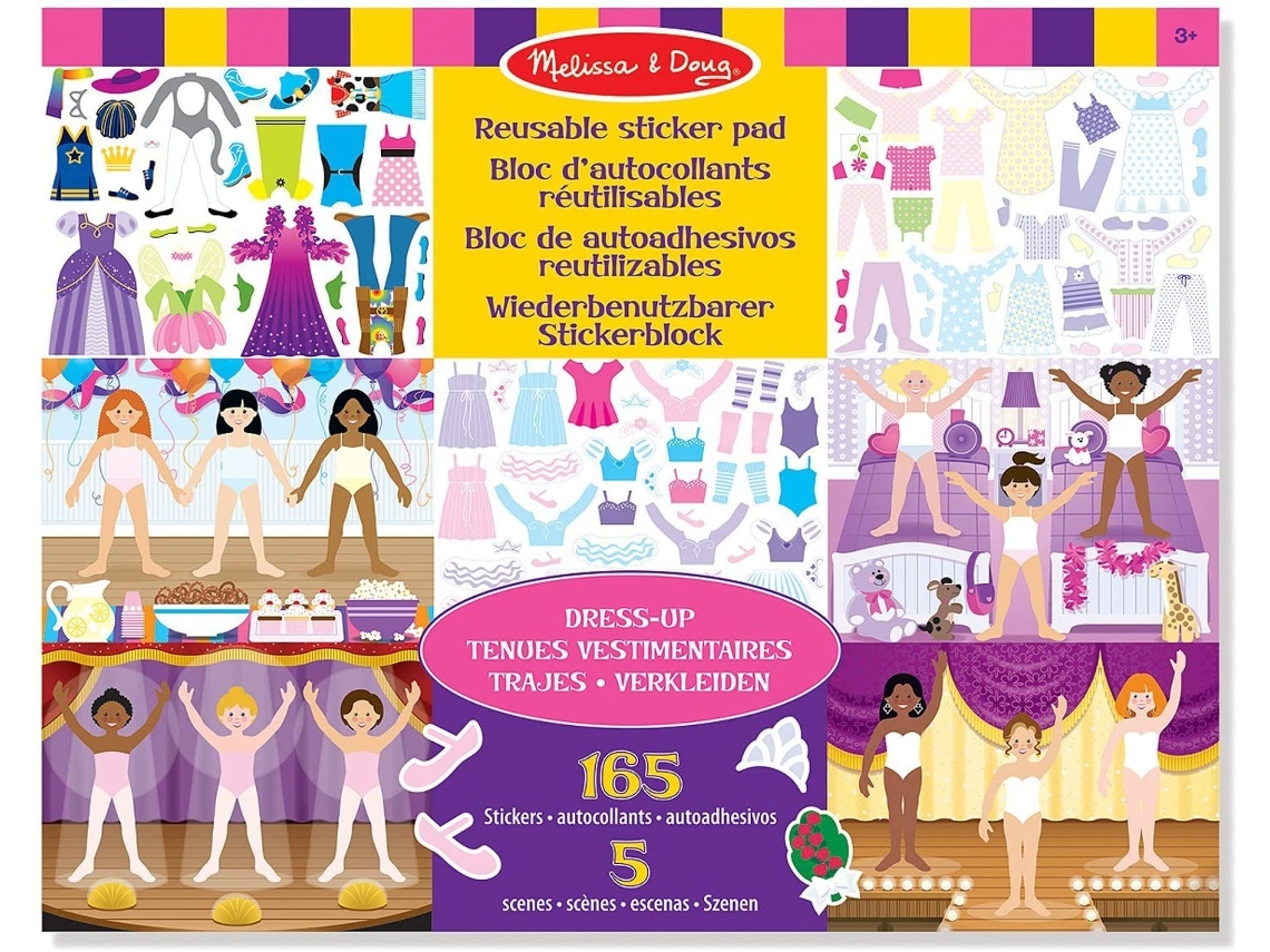 Jogo de Mesa MELISSA & DOUG Reusable Stickers - Dress Up Theme (3 Anos)