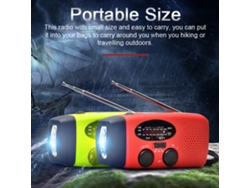 Radio solar AM/FM con linterna LED y cargador de emergencia