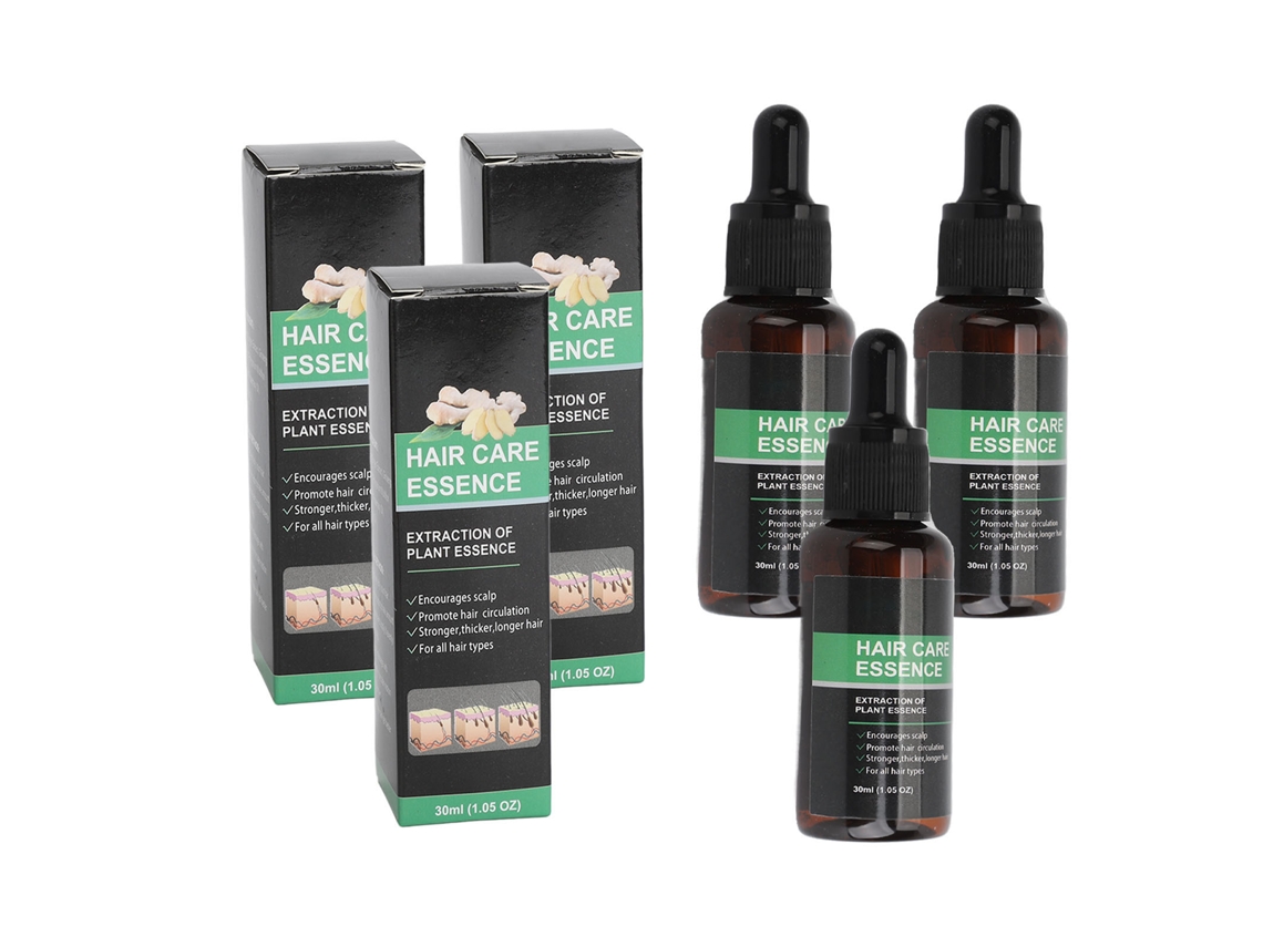 3pcs Óleo Essencial De Crescimento Capilar 30ml Gengibre Suave Seguro Para Todos Os Tipos De Cabelo