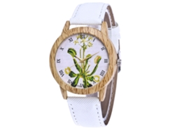 Reloj De Cuarzo Informal Para Parejas Con Sencilla Correa De Mezclilla Blanca.