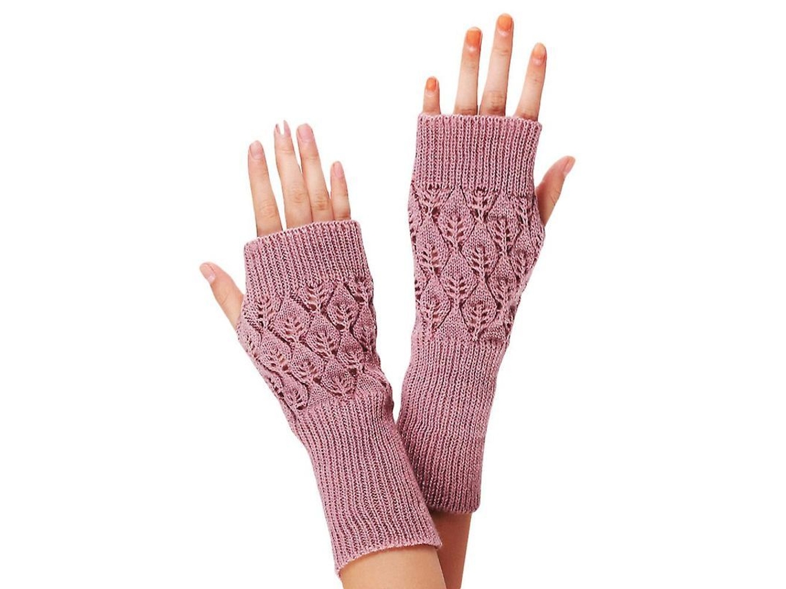 Guantes largos tejidos sin dedos para mujer, calentadores de muñeca y brazo para invierno, otoño y primavera (modelo 2026).