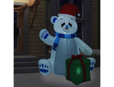 Oso Polar De navidad vidaxl inflable con luces led interiorexterior 200x100x240cm