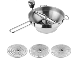 Molinillo de alimentos ergonómico para cocina, prensa manual de verduras, de acero inoxidable con 3 tamices, GOKOCO