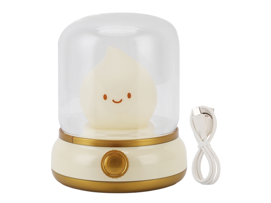 Rebe-lámpara De Noche Con Efecto De Llama Retro Bonita Regulable Recargable Para Decoración De Mesa
