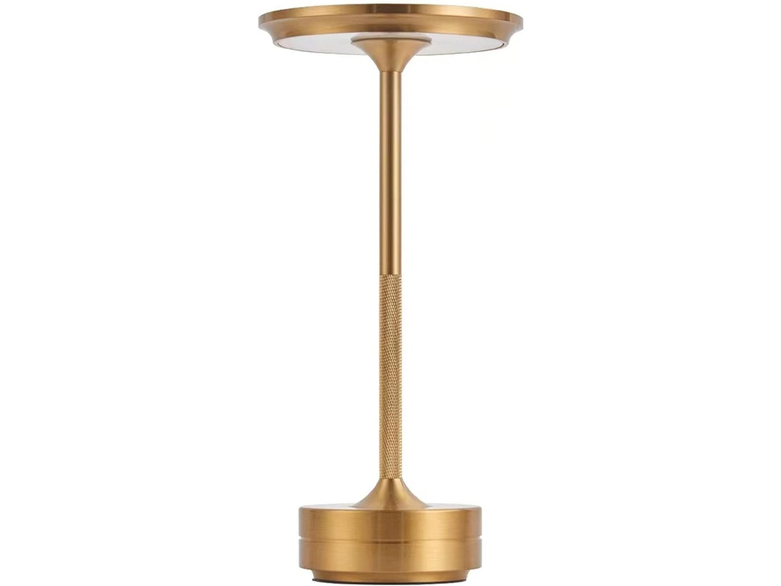 Lámpara De Mesa Inalámbrica Recargable (funciona Con Batería), Batería De 2600 Mah, 3 Modos De Color, Regulación Táctil Continua (dorado)
