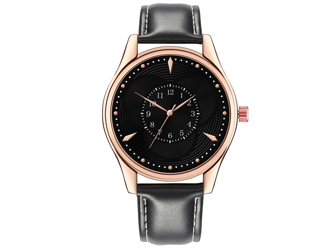 Reloj De Pulsera Para Hombre De Aleación Metálica Con Esfera Redonda, Estilo Sencillo Y Moderno, Color Negro.
