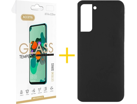 Carcasa + Protector de Pantalla para Samsung Galaxy S22 Plus 5G ACCETEL Negro