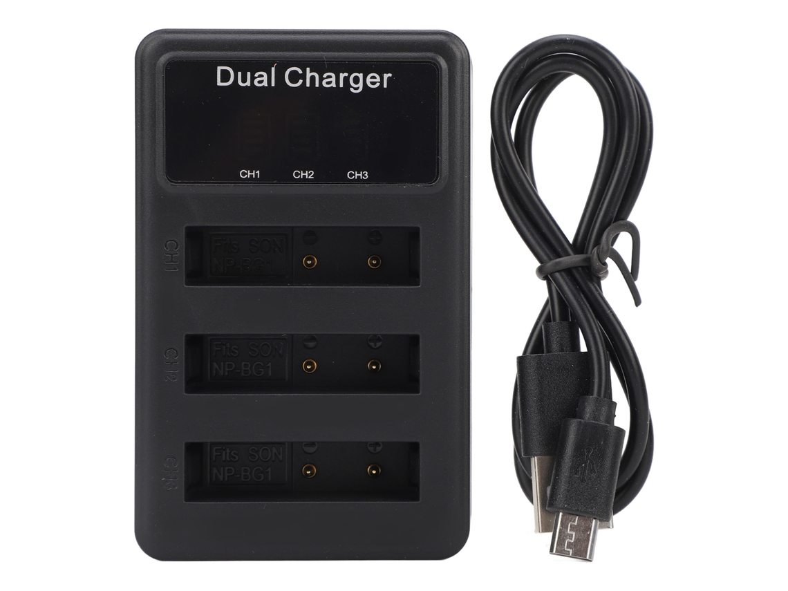 2026-cargador De Baterías Para Cámara, Cargador Usb Para Np Bg1, Pack De 3 Cargadores De Baterías Digitales