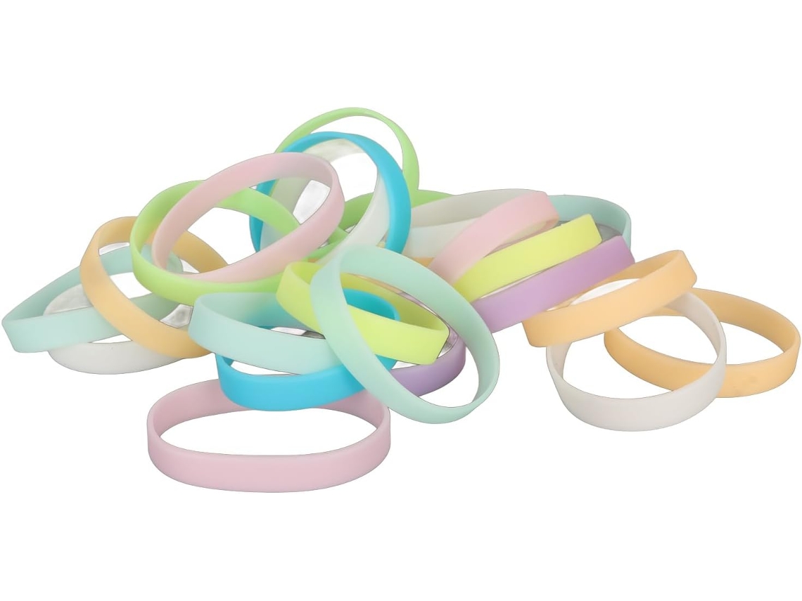 Conjunto De Pulseras De Silicona Elásticas Y Coloridas, Cómodas Para Usar En Fiestas, 24 Piezas.