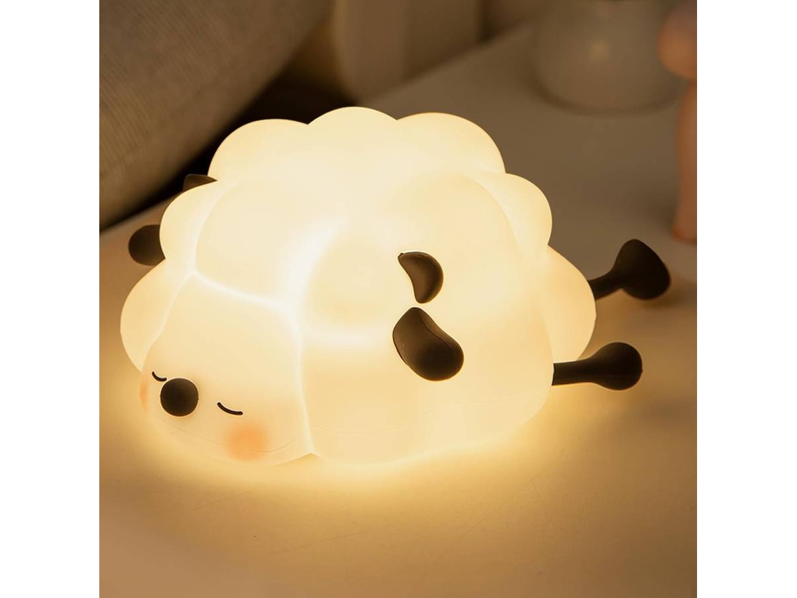 Luz nocturna LED recargable para niños, luz nocturna regulable de 3 niveles, lámpara táctil para mesita de noche (negra)