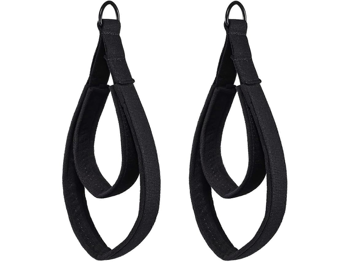 Alças de Pilates Omni-2 com Dupla Argola em D, Acessórios para Ioga e Fitness, Material Premium, Pretas