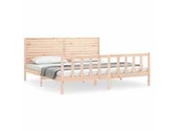 Maison Exclusive - Estructura De Cama De Matrimonio Con Cabecero Madera Maciza