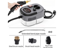 Limpiador a vapor de alta temperatura y alta presión con ajuste de 6 velocidades, apto para limpieza de cocina y coche (gris)