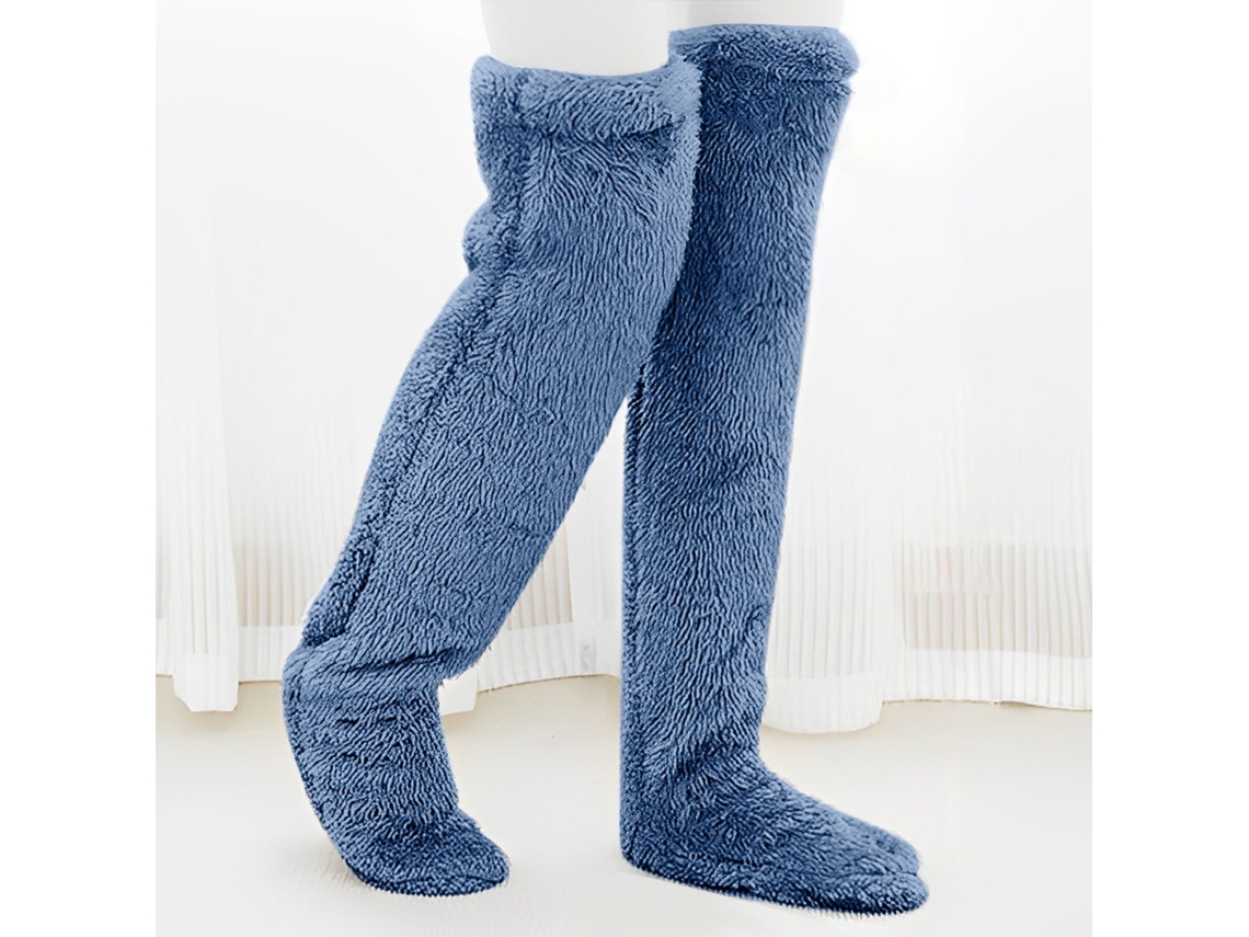 Calcetines Por Encima De La Rodilla, Calcetines Altos Cálidos De Invierno, Calentadores De Piernas Cálidos (azul) Cuich