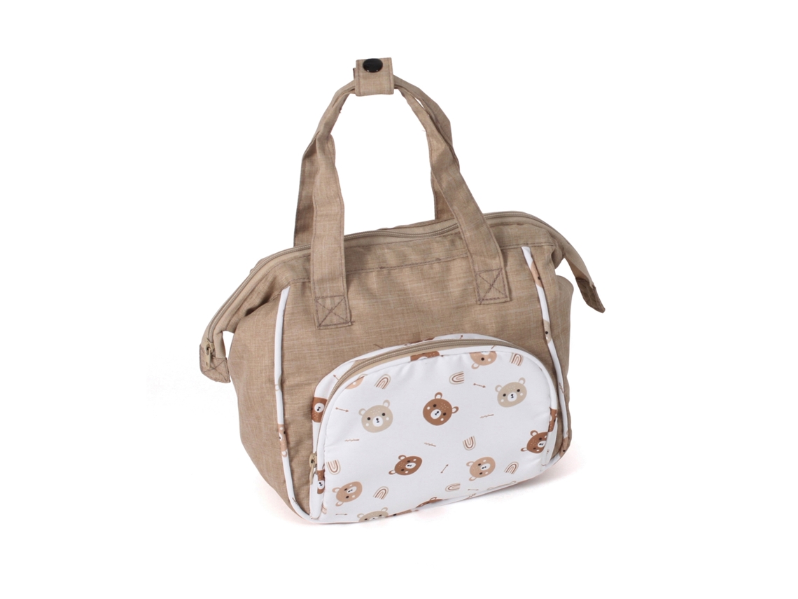 Bolso cambiador para muñecas Bayer Chic 2000 beige con ositos de peluche
