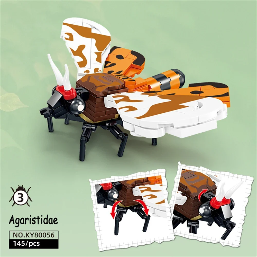 Juego De Bloques De Construcción De Insectos, Adecuado Para Niños, Exquisito Modelo Coleccionable.