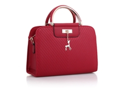 Bolso de mano para mujer 2026, colgante de ciervo ondulado, bolso de hombro, bolso cruzado color burdeos YUNZII