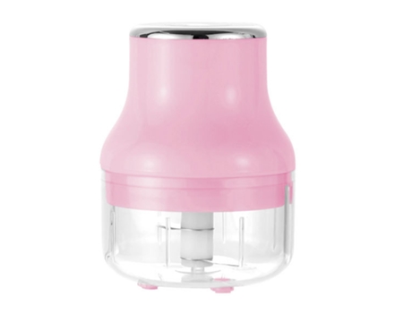 Mini picador de ajo eléctrico, apto para cortador de verduras/picadora de carne/triturador de frutas/molinillo de ensalada (250 ml, rosa)
