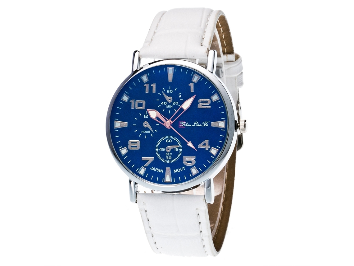 Reloj De Cuarzo Para Hombre Zhoulianfa Con Correa De Piel Sintética Y Esfera Redonda Blanca.