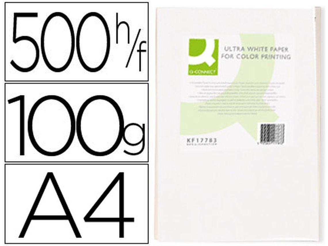 Papel Fotocopia Ultra Blanco Q Connect Din A4 100 Gramos 500 Hojas