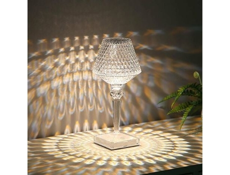 Lámpara de Cristal en Forma de Copa de Vino Tricolor Recargable 3W