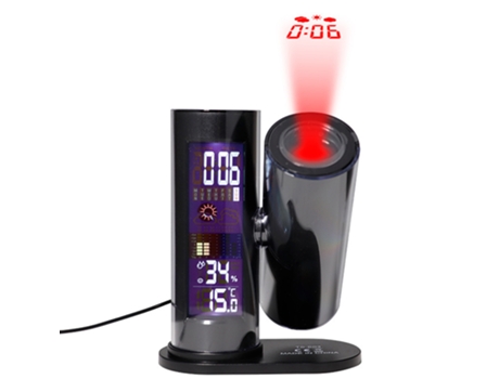 Reloj de proyección LED multifunción, medidor de temperatura y humedad interior, reloj despertador para dormitorio en casa, reloj de escritorio
