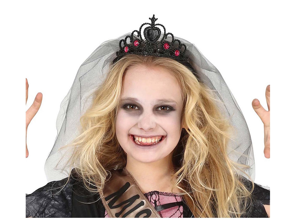 Diadema GUIRCA princesa fantasma negra con velo
