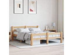 Estructura De Cama Sin Colchón Madera Maciza De Pino 140x200 Cm