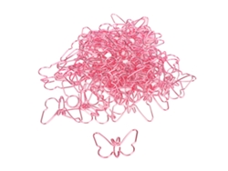 50 Clip Papel Mariposas Rosas Metal Cute Forma Mariposa Para Oficina Hogar Colegio
